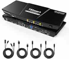 TESmart KVM ノートPC2台 デュアルモニター Amazon.co.jp: TESmart KVMスイッチ HDMI 2入力2出力 デュアル